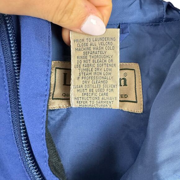 L.L. Bean Men's Royal Blue Hooded Mid Length Zip Up Rain Jacket - Picture 9 of 10